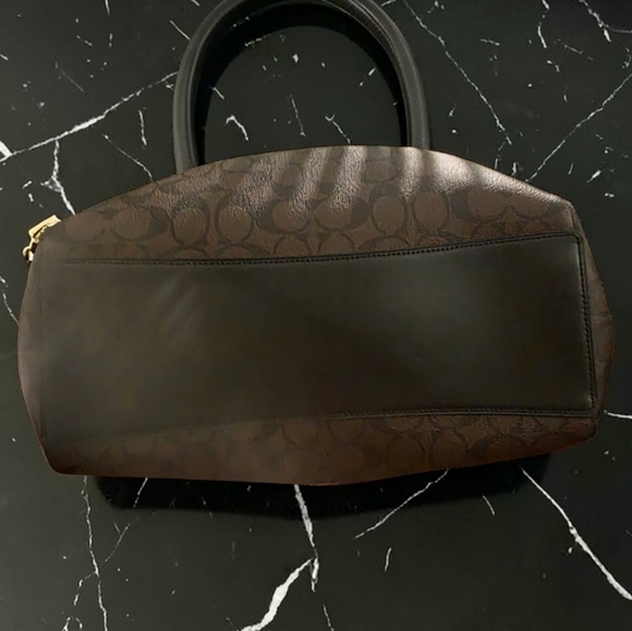 Coach Dark Brown Shoulder Bag with Scarf Accent & Purse Charm. L - Picture 8 of 13